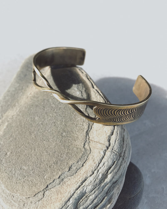 201019 - Hand Engraved Brass Cuff