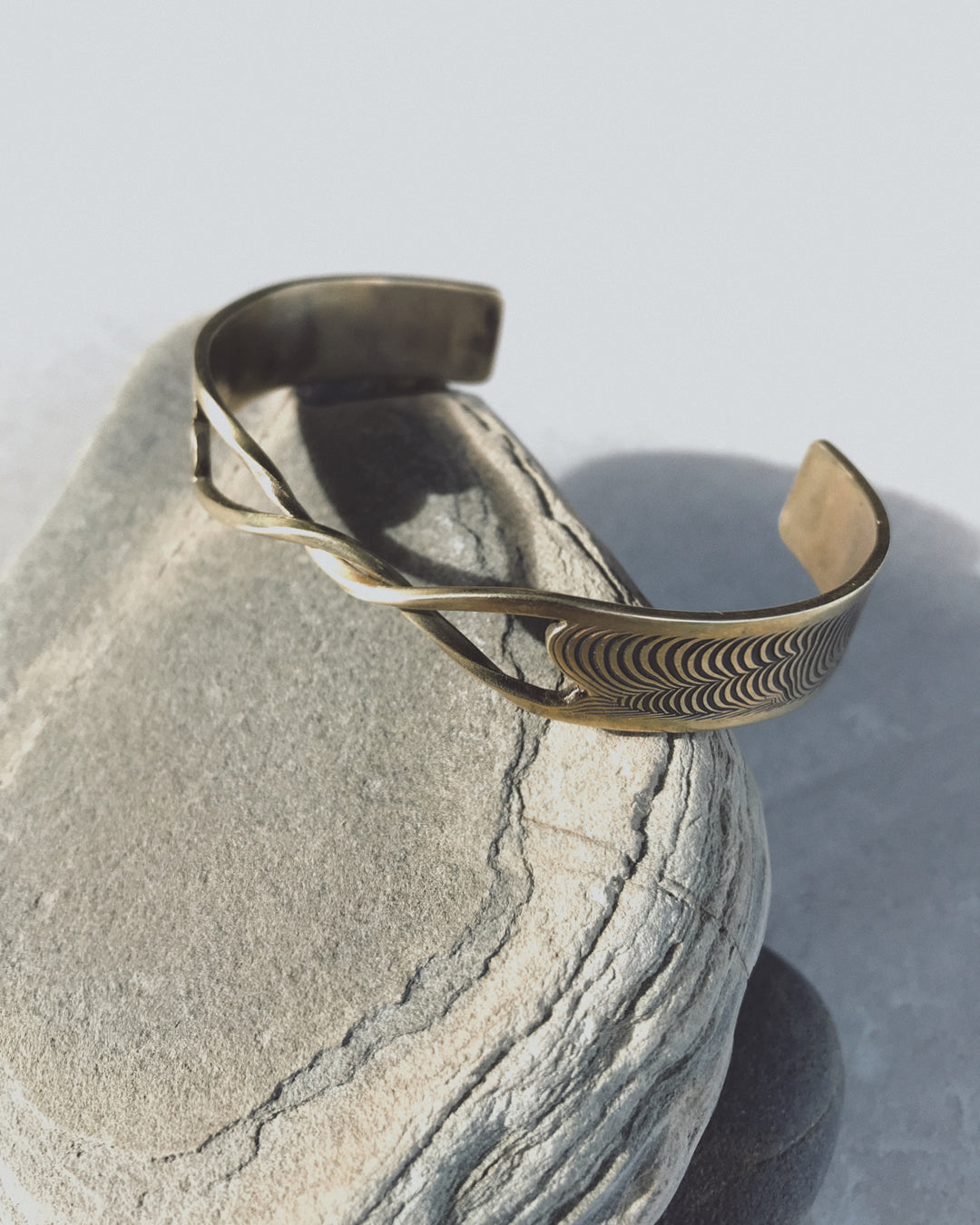 201019 - Hand Engraved Brass Cuff